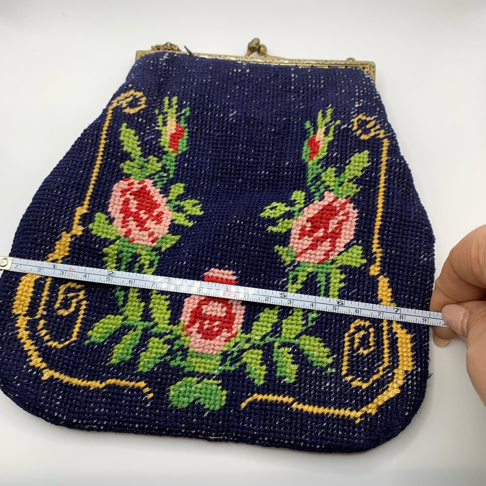 1930s Floral Needlepoint Tapestry Handbag - Picture 7 of 9